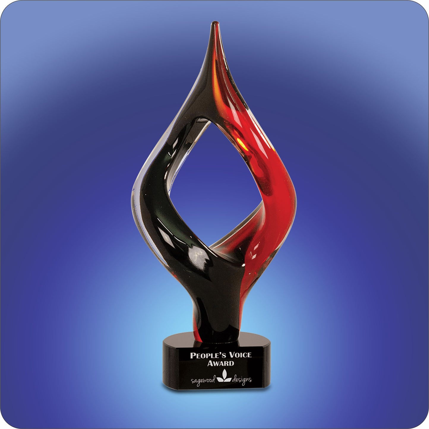 #KAGS04 - 13.25" Red & Black Art Glass
