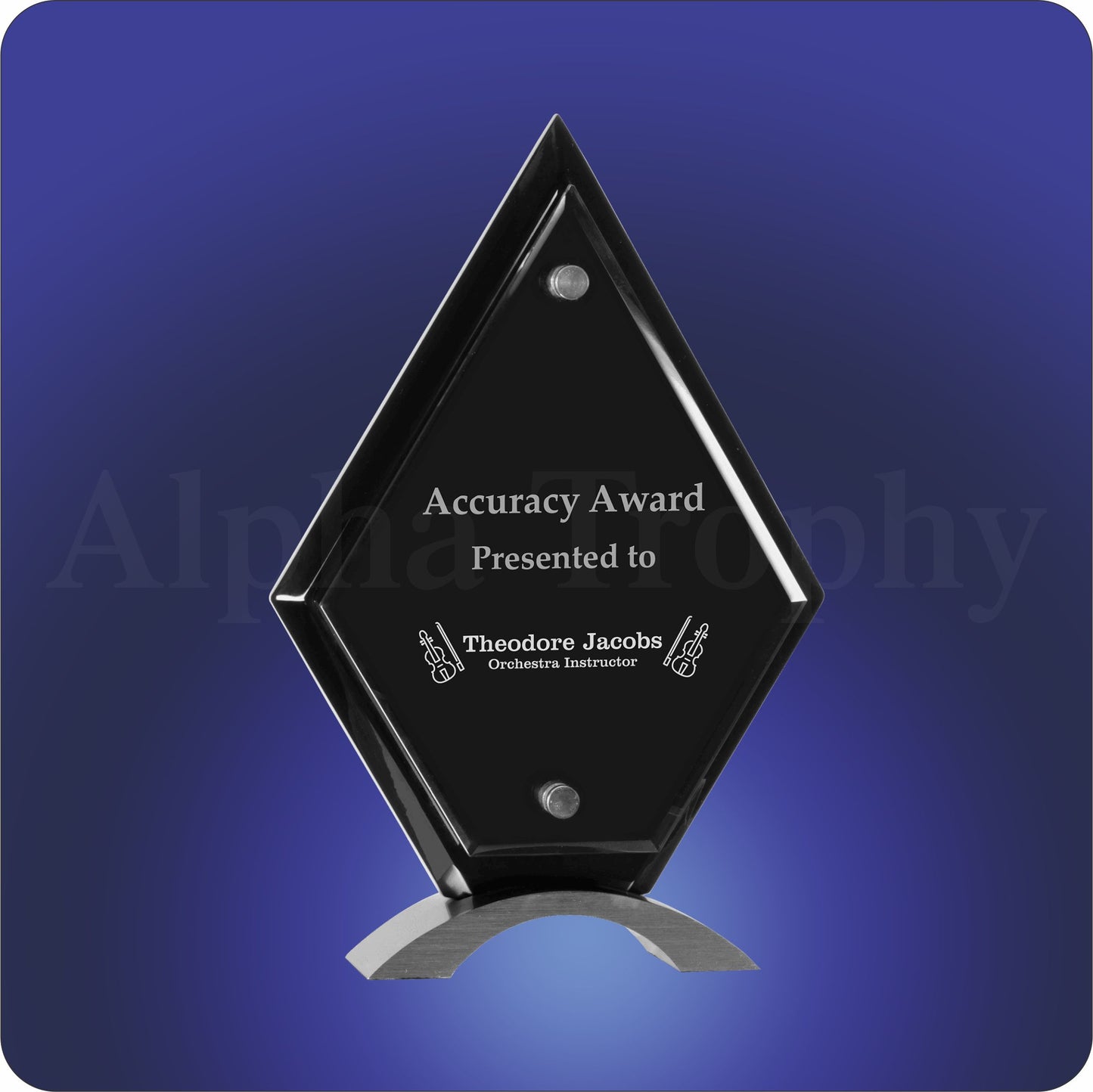 #JSFA210 - Diamond Black Piano Finish Floating Acrylic Awards