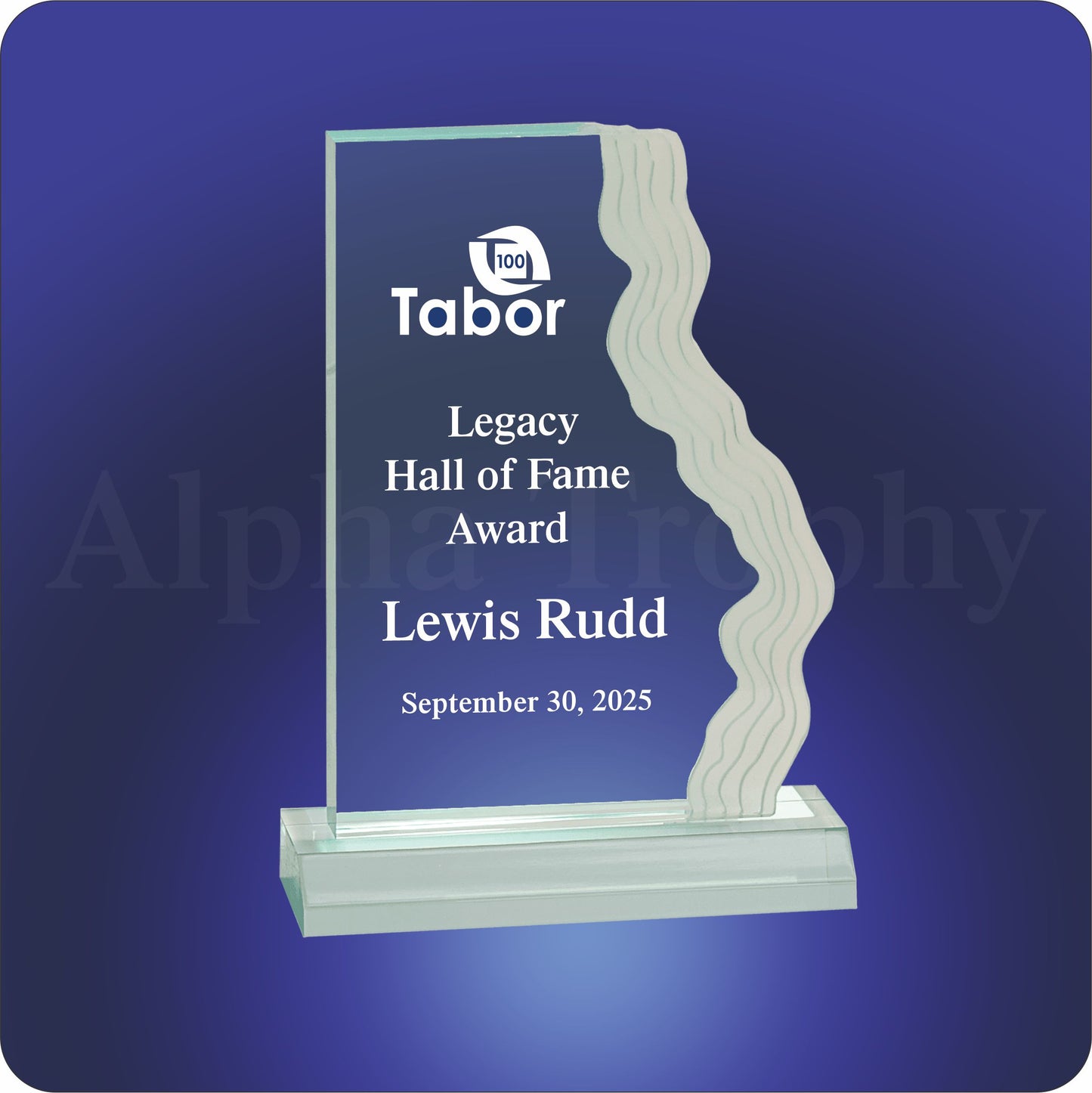 #JWTR7J - Jade Frosted Waterfall Edge Acrylic Awards