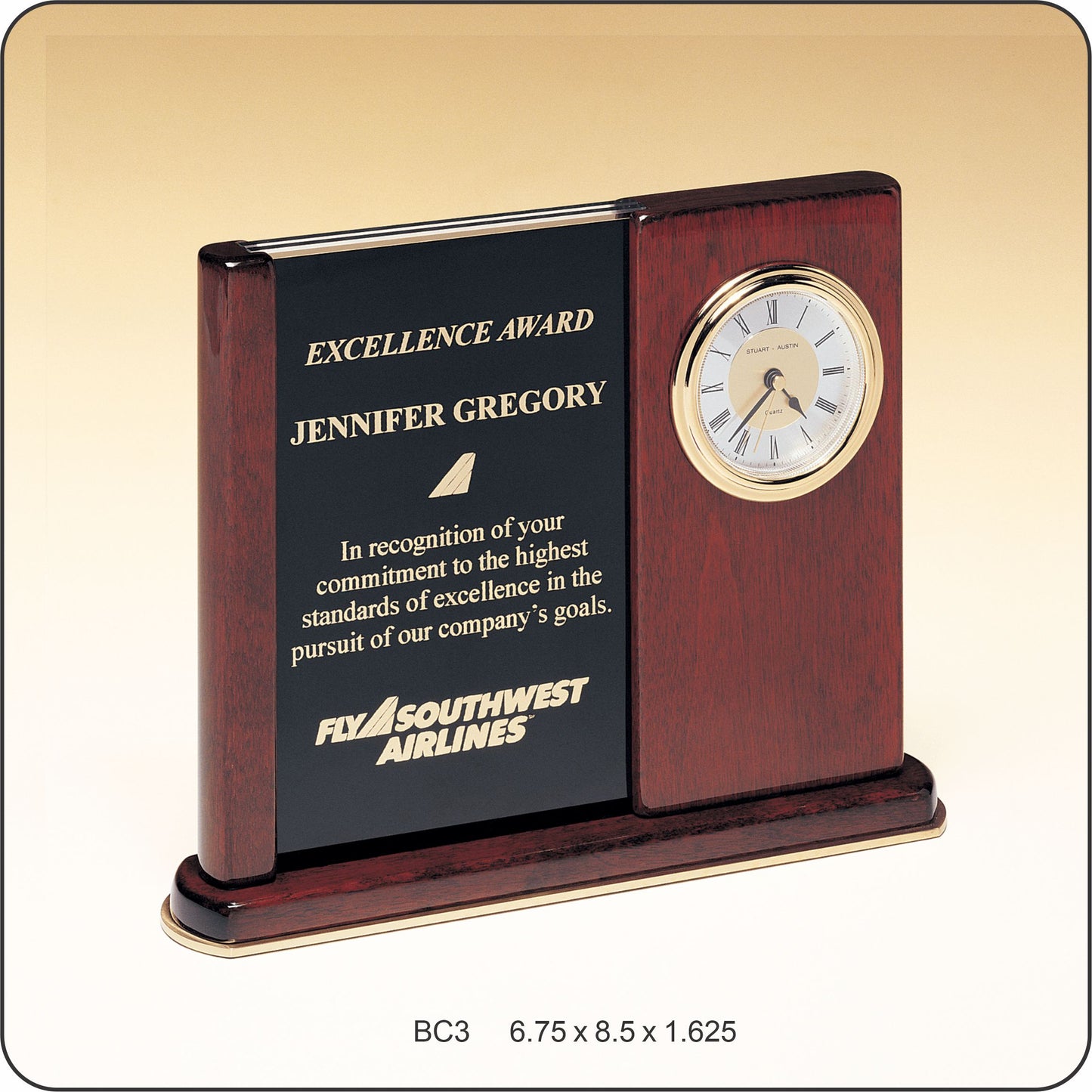 #JBC3 - 8.5" Rosewood Piano Clock