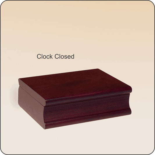 #JBC57 - 6.75" Hand Rubbed Mahogany Book Clock