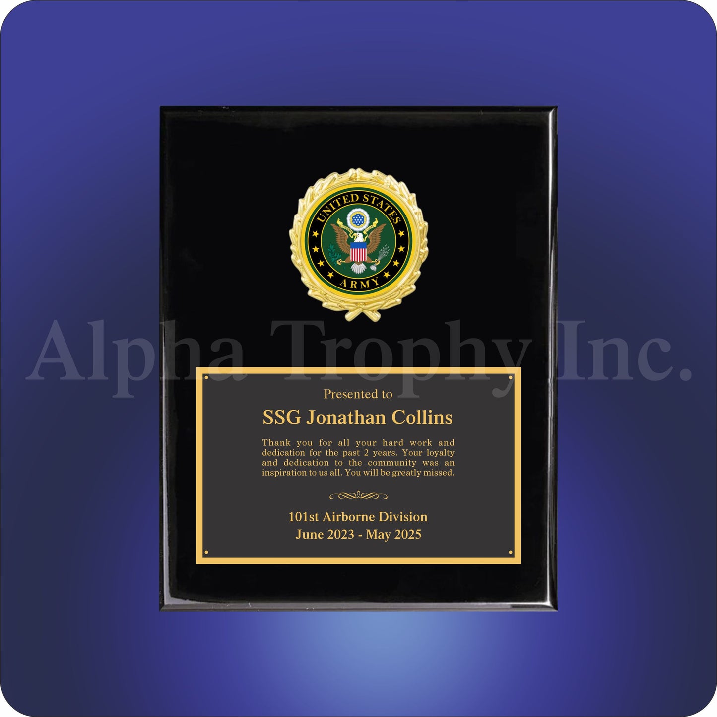 Medallion Black Piano Finished Wood Plaque