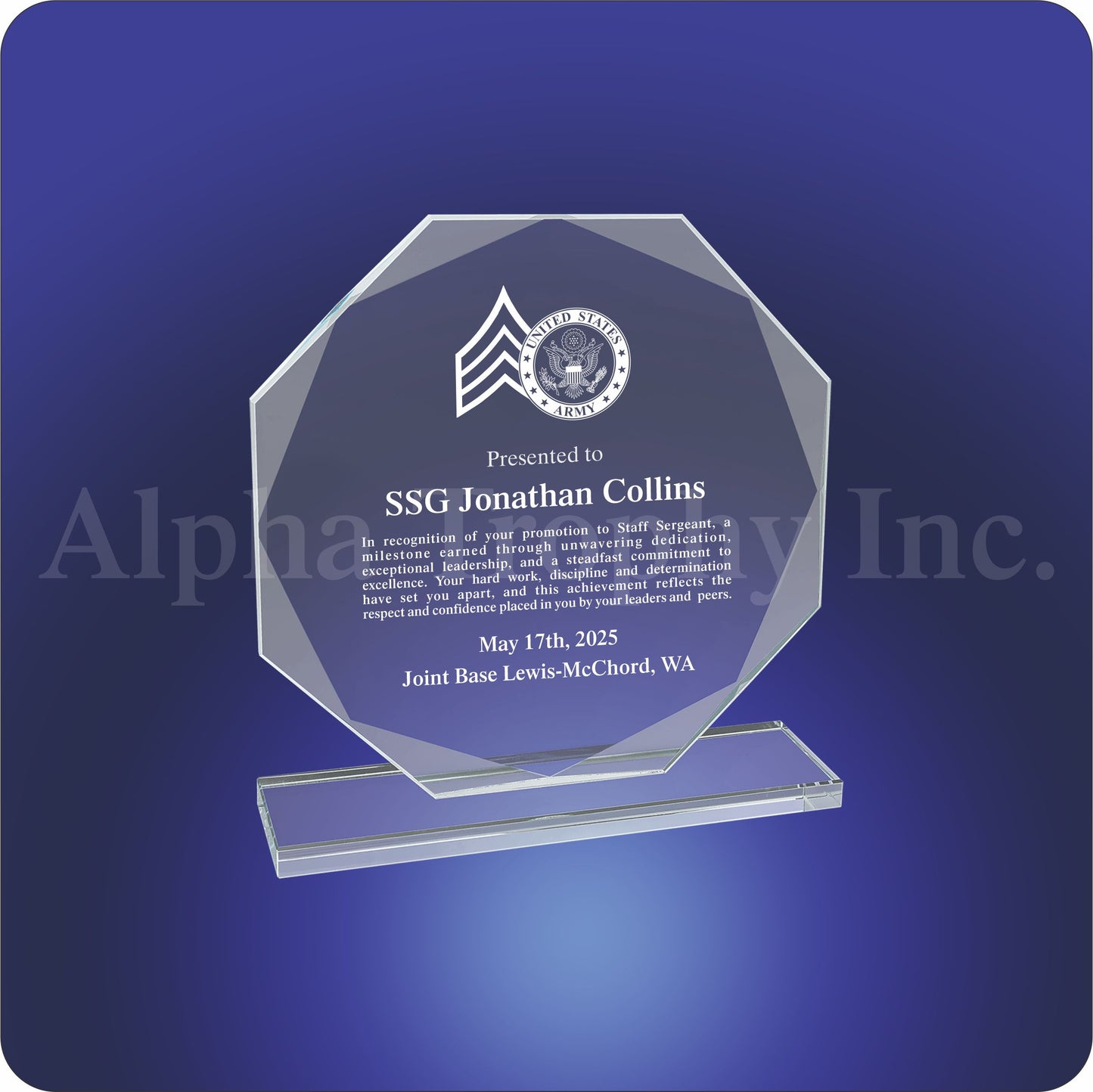 Octagon Clear Glass Awards