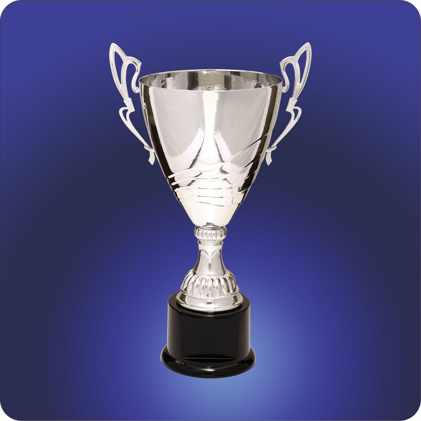 #KCMC320S - Silver Metal Cup Trophies w/Black Base