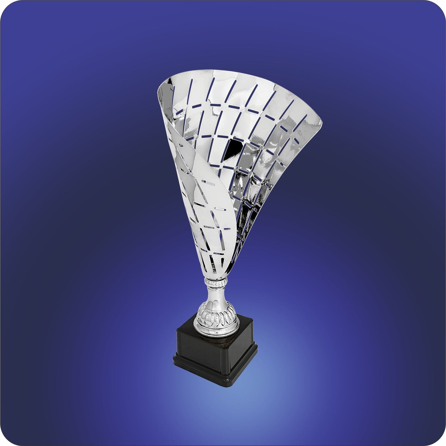 Silver Metal Flag Cups w/Black Base