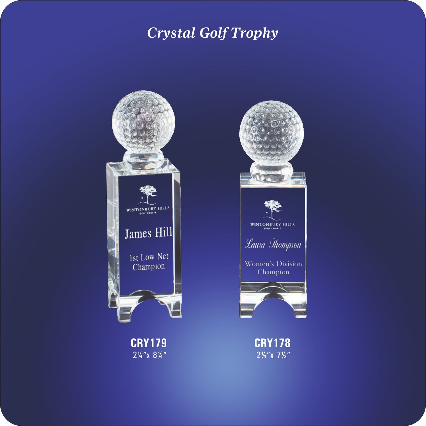#MCRY178 - Four Post Tower Crystal Golf Award