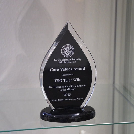 #TA6858BU - Blue Contrast Flame Acrylic Award