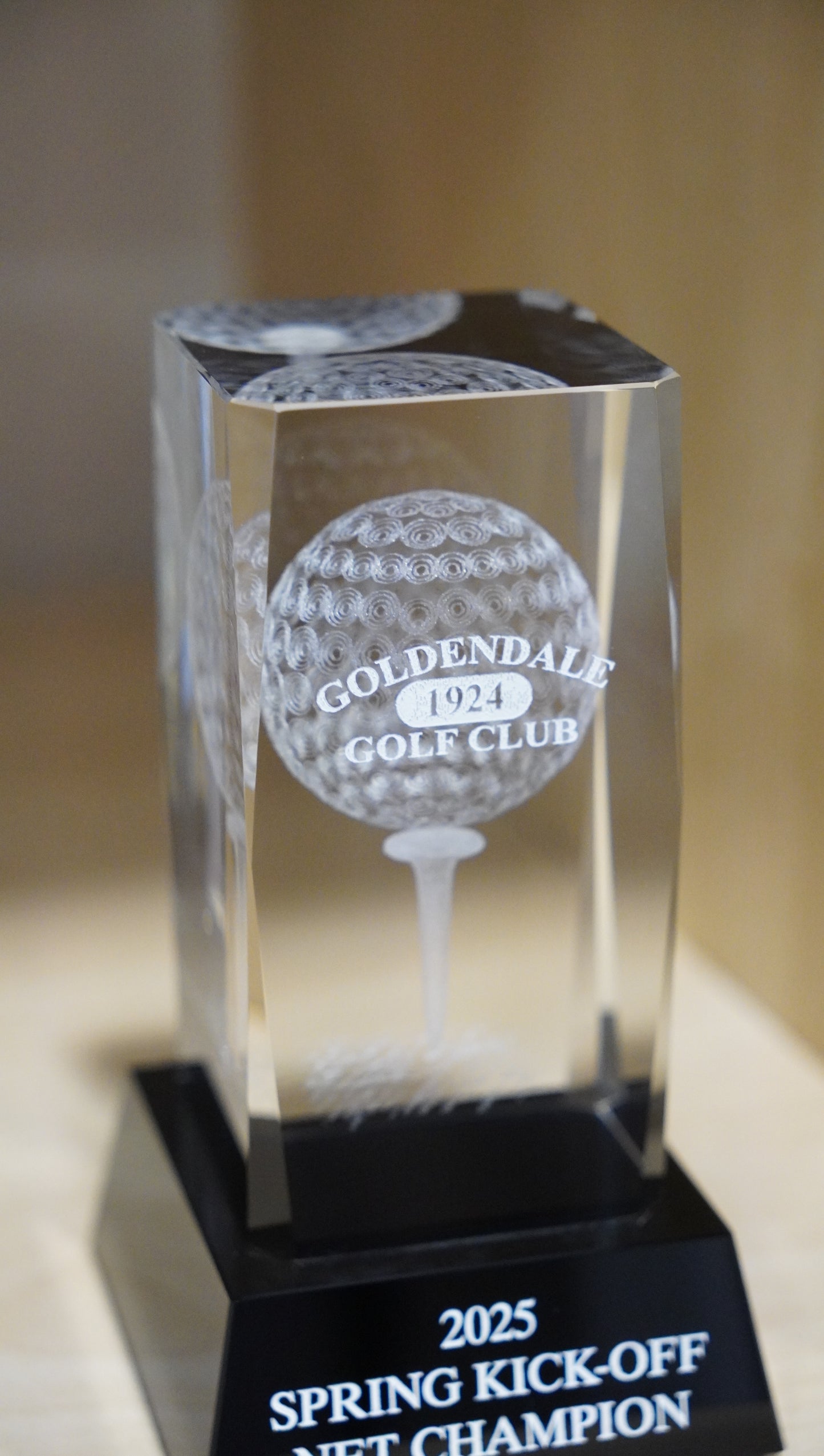 #KTDL002 - 3D Crystal Golf Ball on Tee