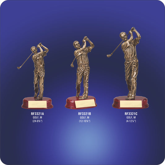 #KRF3321 - Golf Swing on Ruby Wood Base