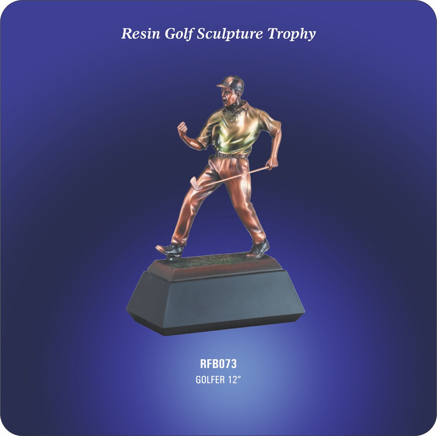 #KRFB073 - 12" Golfer Celebration Male Resin