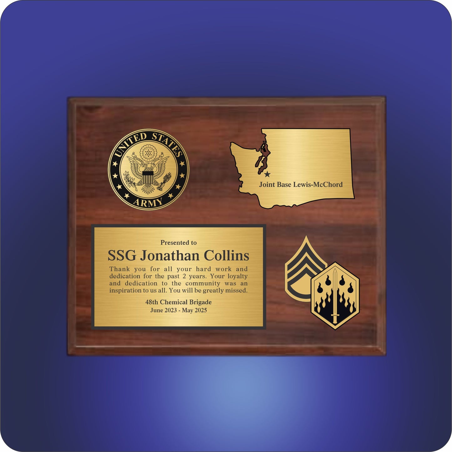Service Tribute Plaque
