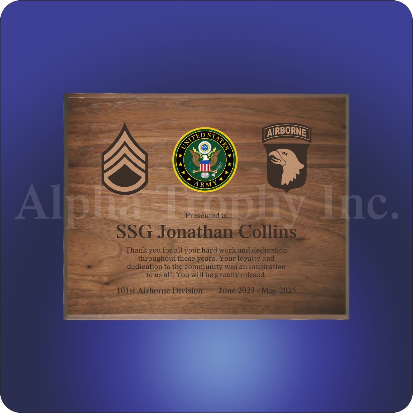 Solid Walnut Legacy Wood Plaques