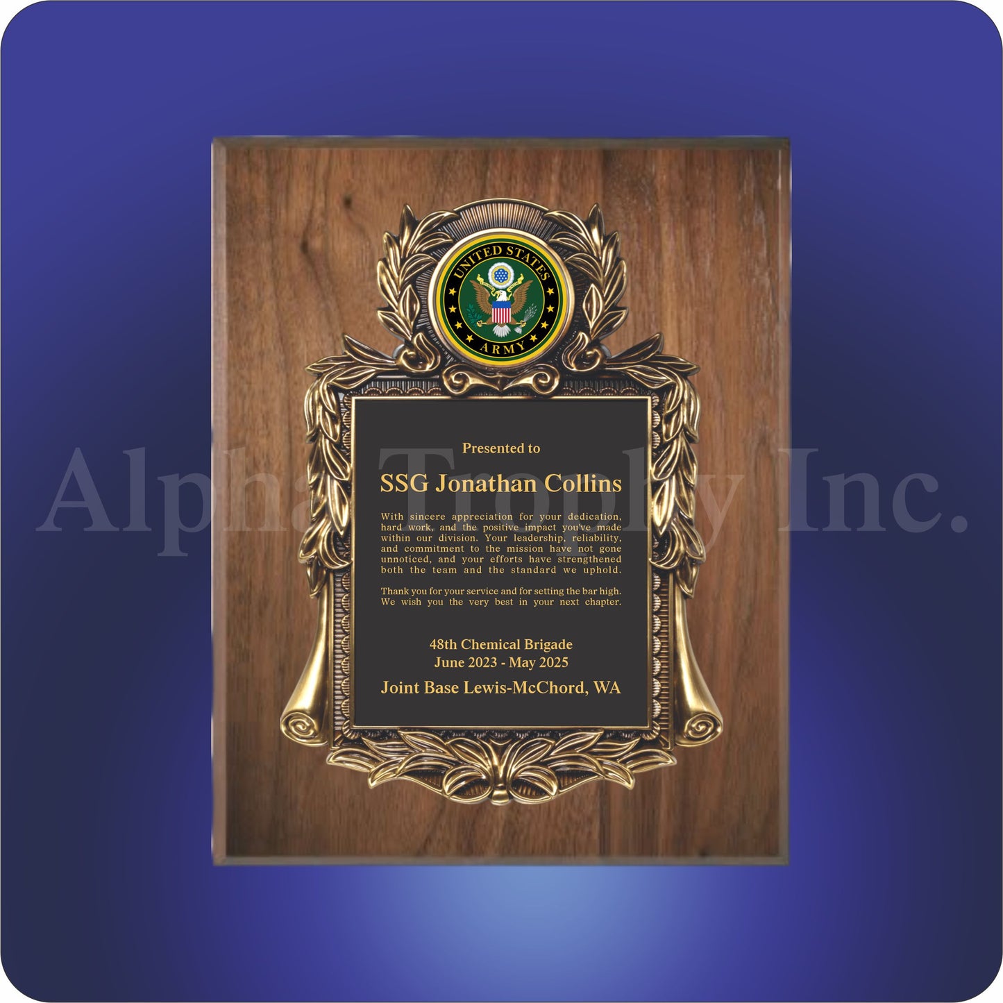 Bronze Heritage Walnut Plaque