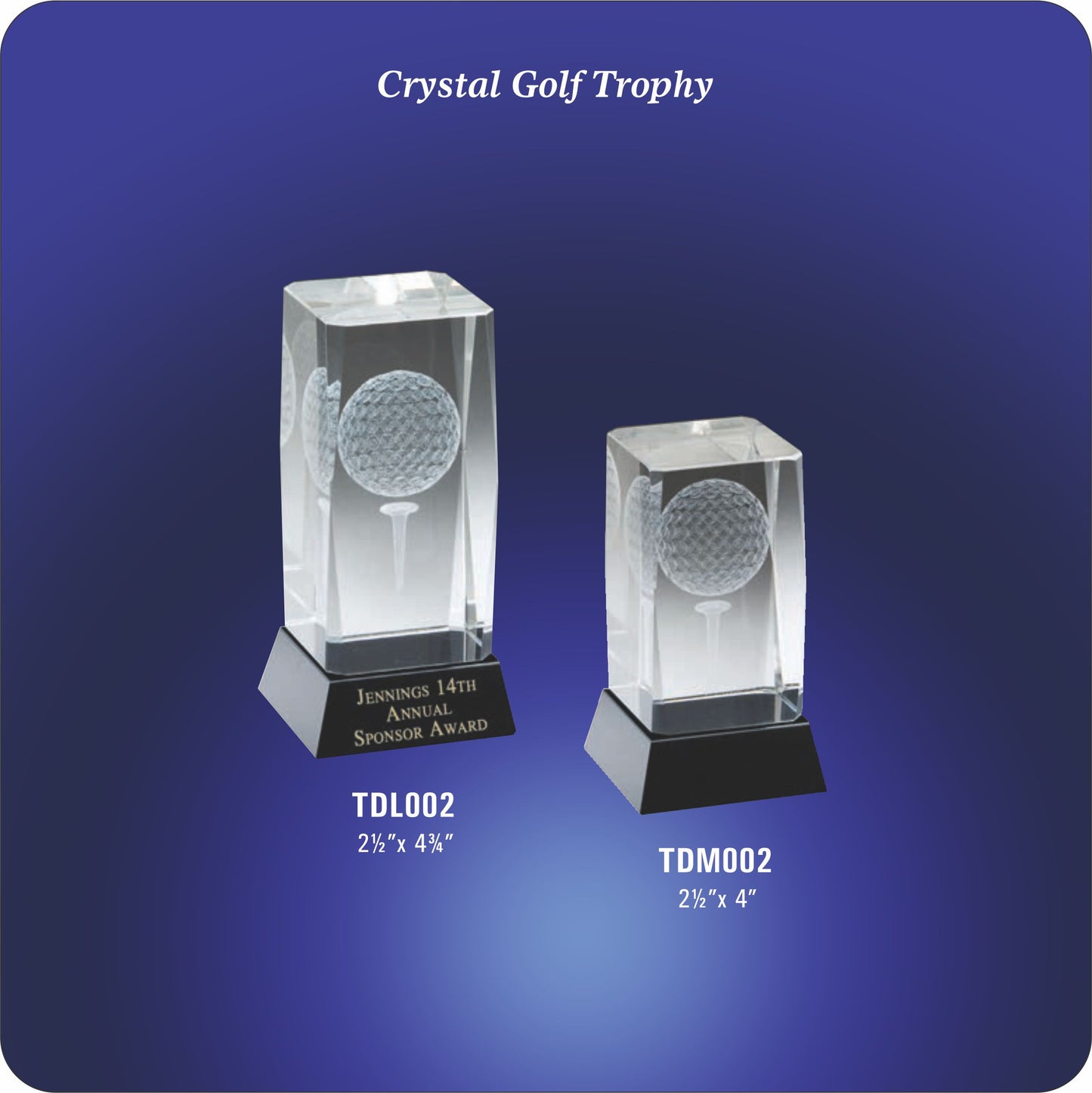 #KTDL002 - 3D Crystal Golf Ball on Tee