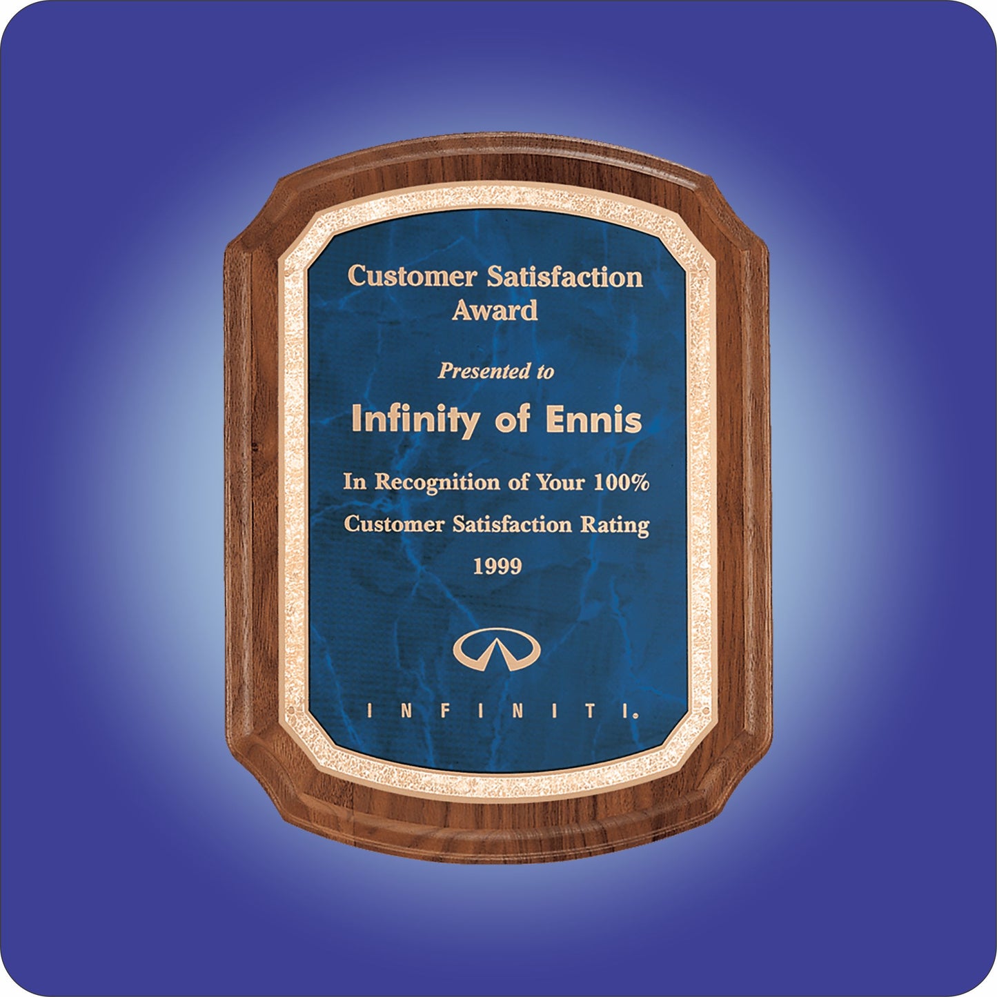 #KP3464 - Solid Walnut w/Blue Marble Plate