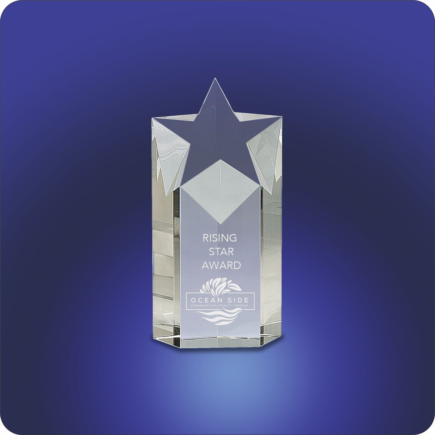 #JCRY257 - 8" Crystal Star Column Award