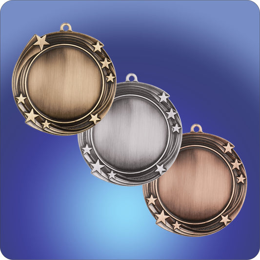 #JHR930 - 2.75" Shooting Star Medal w/2" Custom Insert