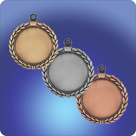 #JHR905 - 2.5" Wreath Medal w/2" Custom Insert