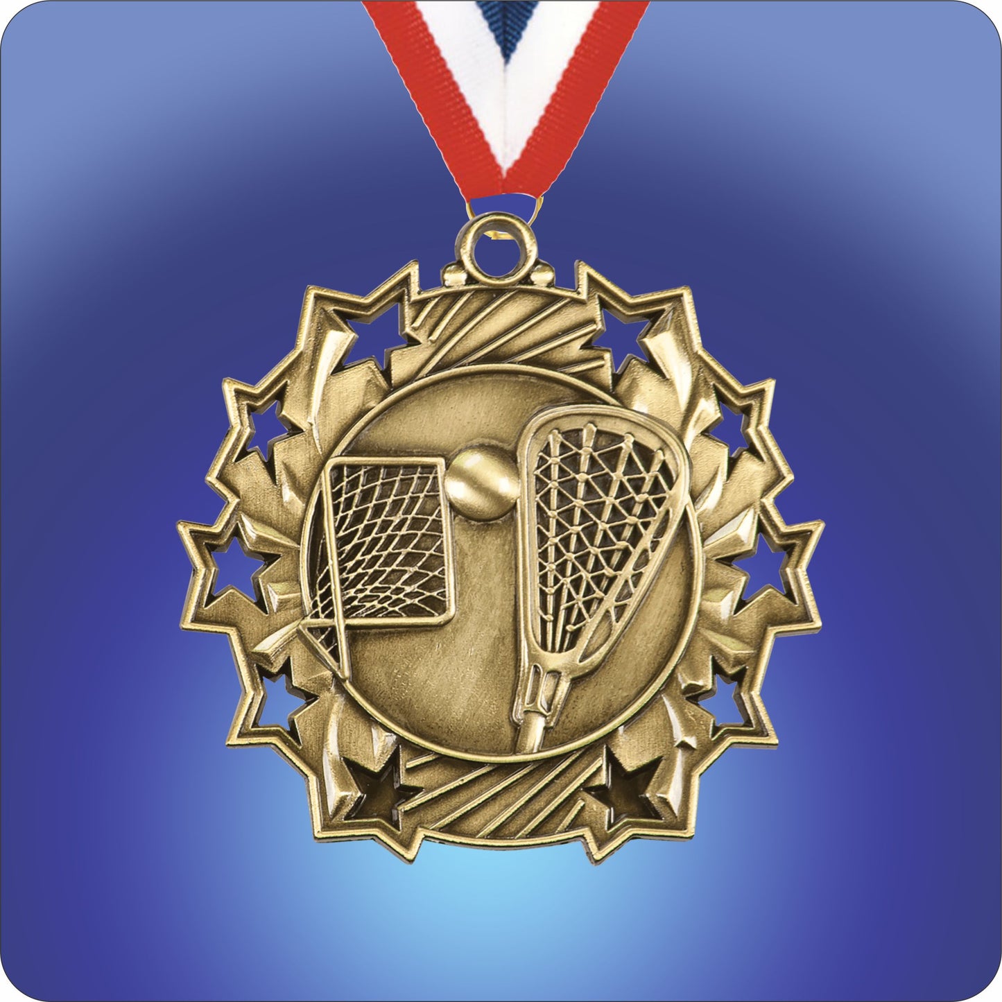 2.25" Star Medal - Lacrosse