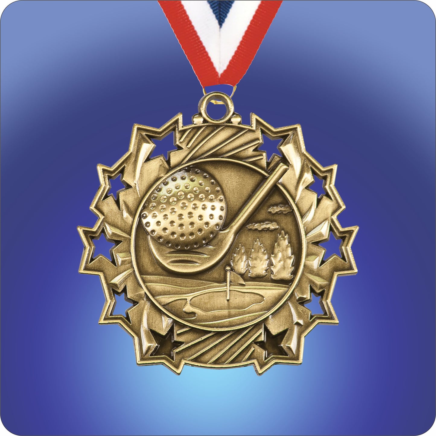 2.25" Star Medal - Golf