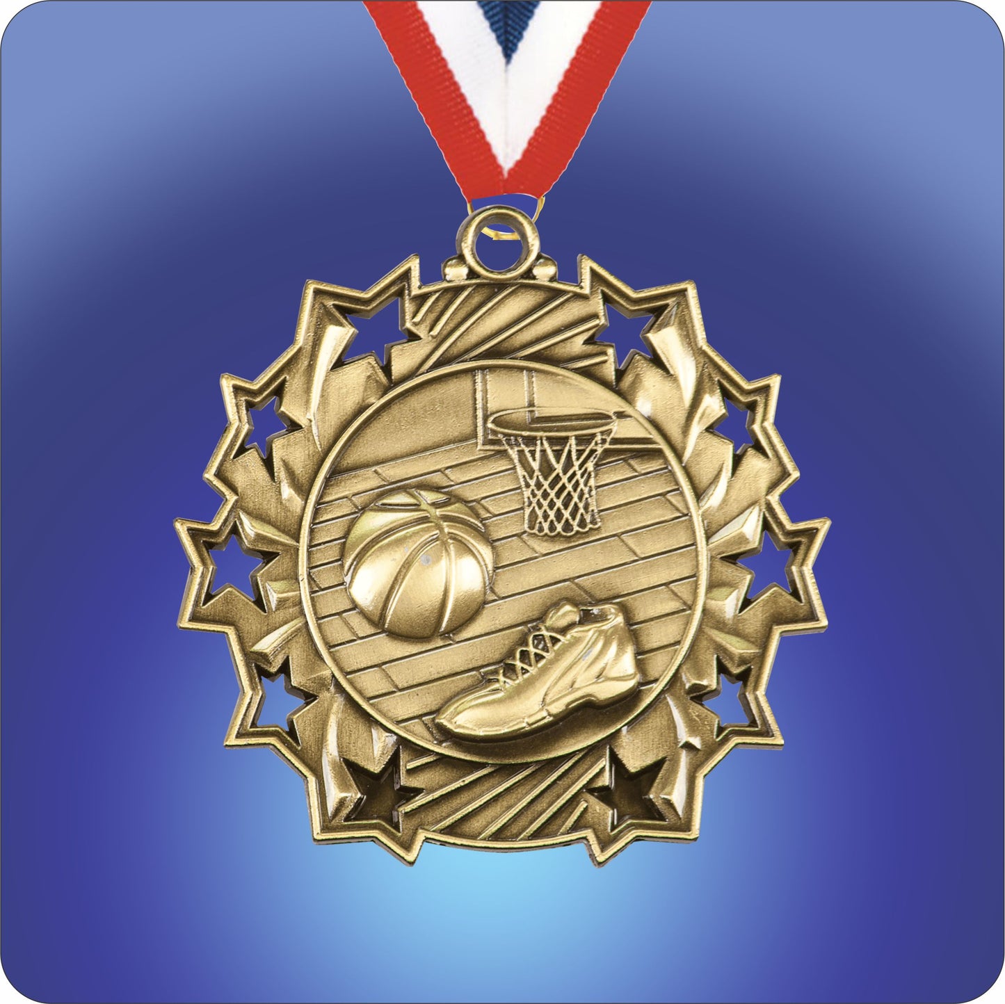 2.25" Star Medal - Basketball