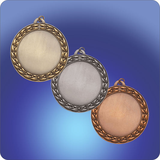 #JHR907 - 2.75" Wreath Medal w/2" Custom Insert