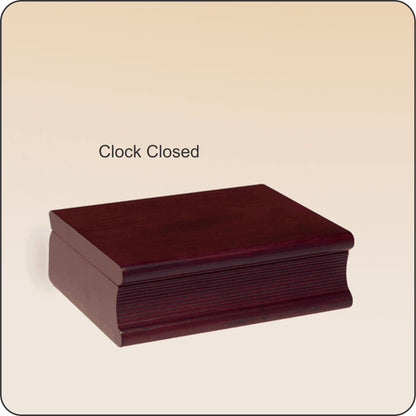 #KJBC57 - 6.75" Hand Rubbed Mahogany Book Clock