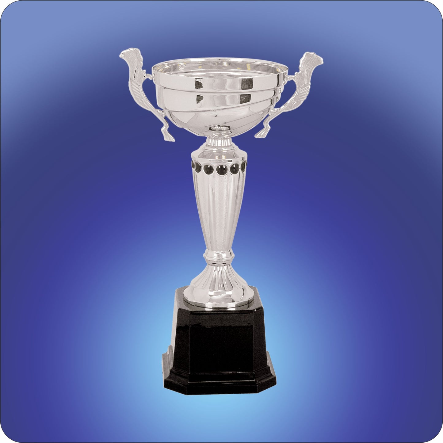 Silver Metal Cup Trophies w/Black Plastic Base