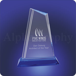 #JCRY2010L - 9.75" Crystal Peak with Blue Base