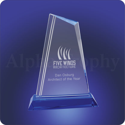 #JCRY2010L - 9.75" Crystal Peak with Blue Base