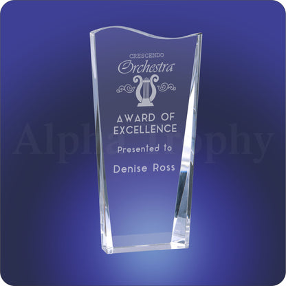 #JCRY7049KL - 7.75" Crystal Facet Wave