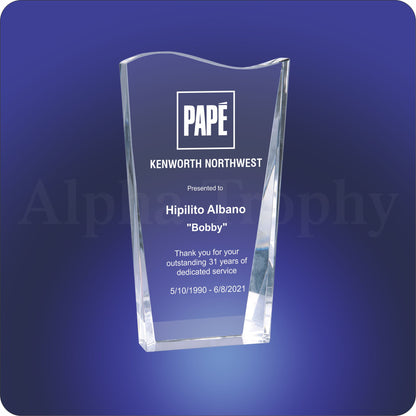 #JCRY7049KM - 7" Crystal Facet Wave