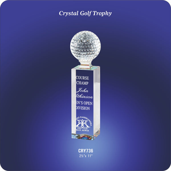 #MCRY736 - 11" Crystal Golf Ball Tower