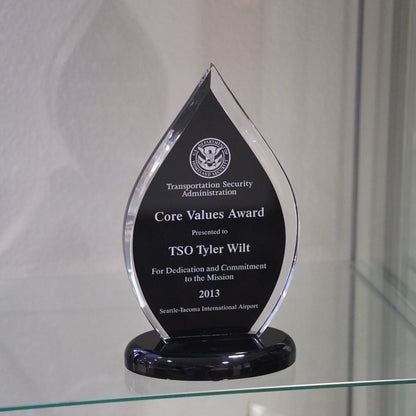 #TA6858BU - Blue Contrast Flame Acrylic Award