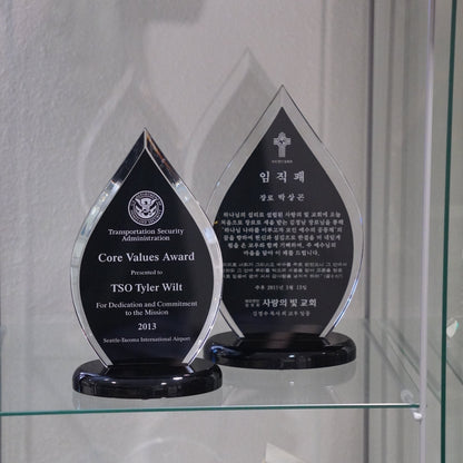 #TA6858BU - Blue Contrast Flame Acrylic Award