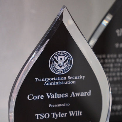 #TA6858BU - Blue Contrast Flame Acrylic Award