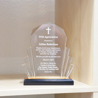 #JIMP101G - Gold Faceted Impress Acrylic Awards