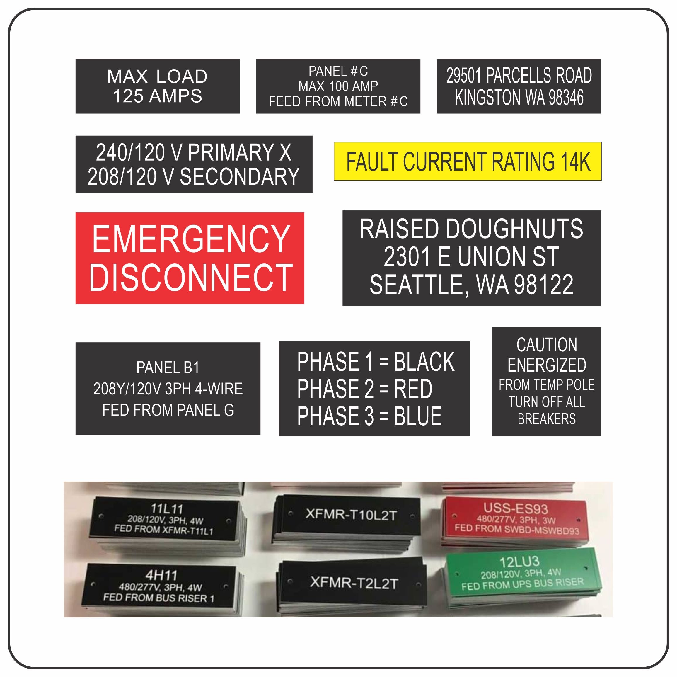 Electrical Phenolic Labels – Alpha Trophy Inc.