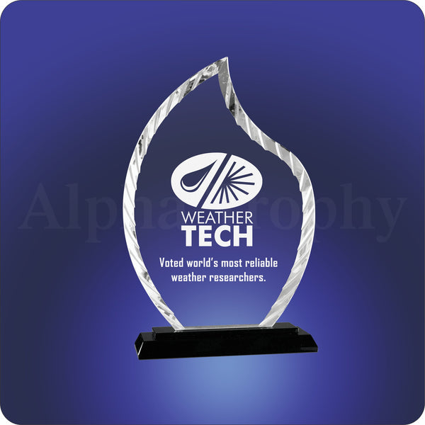 #JACG31 - 8" Flame Accent Glass on Black Base