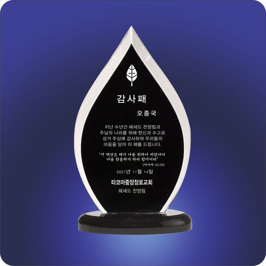 #KA6822 - Black Contrast Flame Acrylic Award 10"