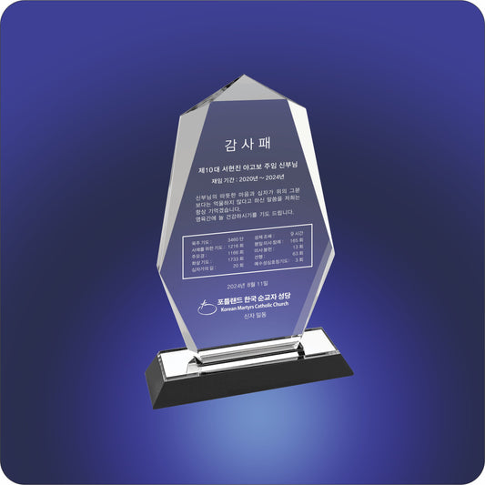 #KIMP166S - Silver Octagon Acrylic Award 8