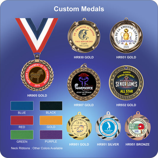 Assorted Custom Medals 2.5"