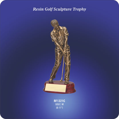 #KRF1321 - Golfer Mid Swing Male Resin