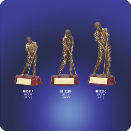 #KRF1321 - Golfer Mid Swing Male Resin