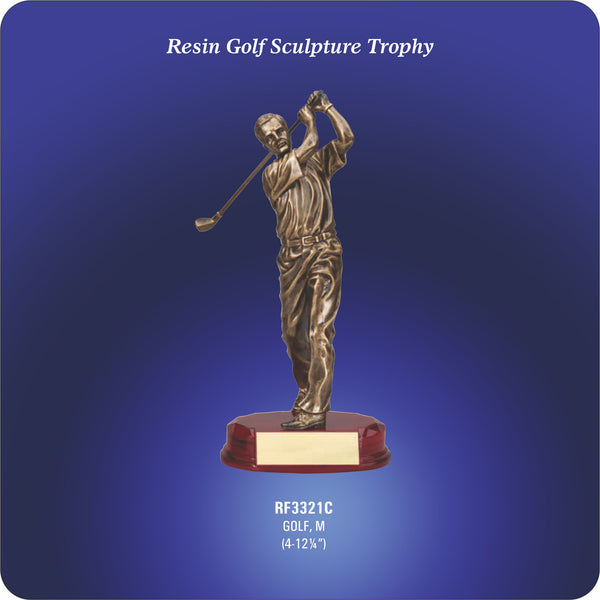 #KRF3321 - Golf Swing on Ruby Wood Base