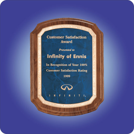 #KP3464 - Solid Walnut w/Blue Marble Plate