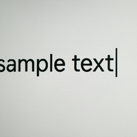 close up of computer screen typing "sample text"