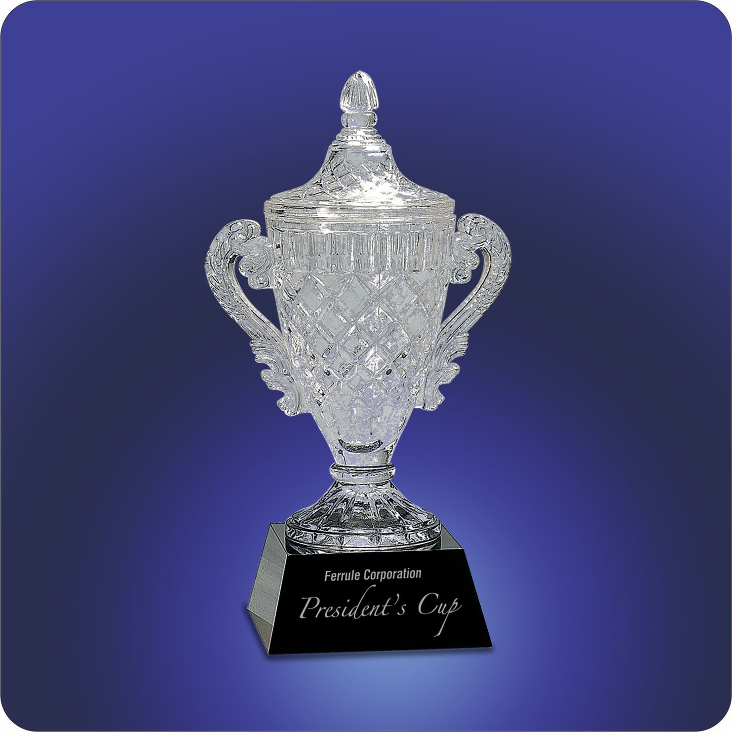 #JCRY051S - Crystal Champions Cup w/Black Pedestal Base