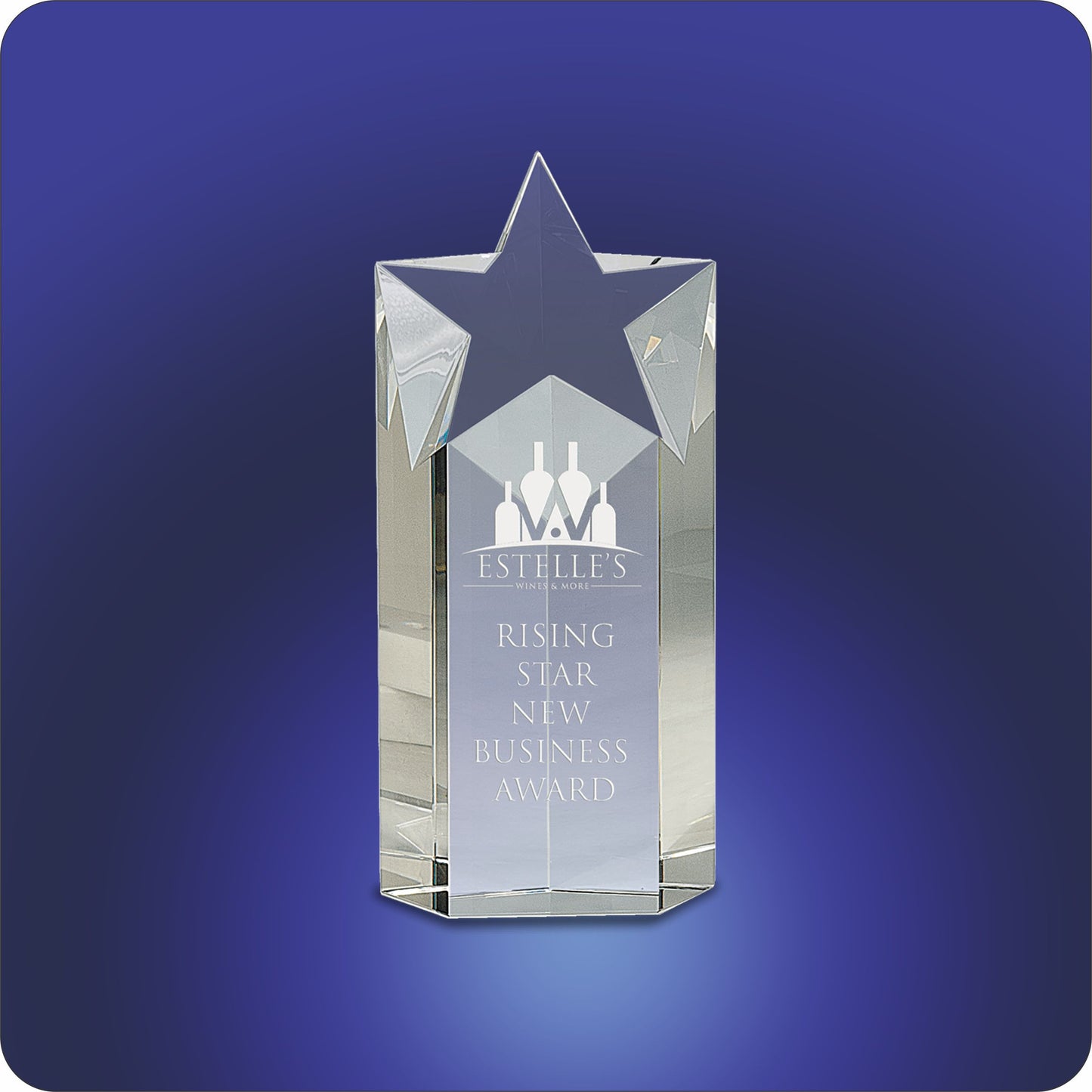 #JCRY258 - 9" Crystal Star Column Award