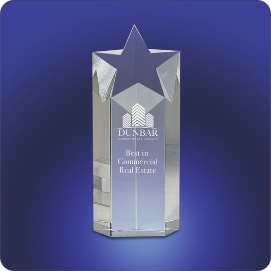 #JCRY259 - 10" Crystal Star Column Award